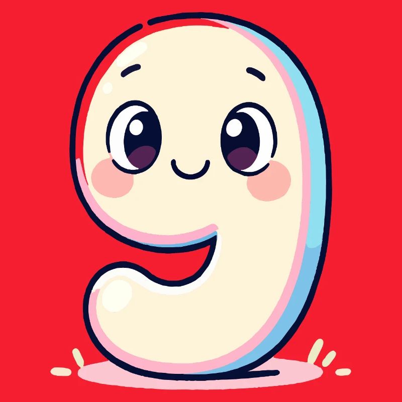 Number 9 Smiling Pastel