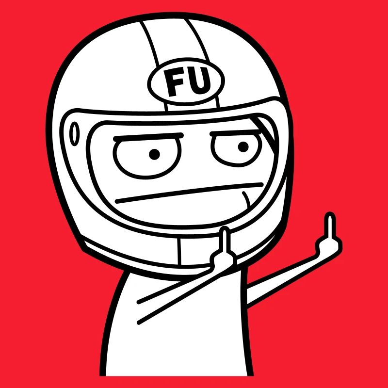 FU Meme with motorcycle helmet (colors can be changed)