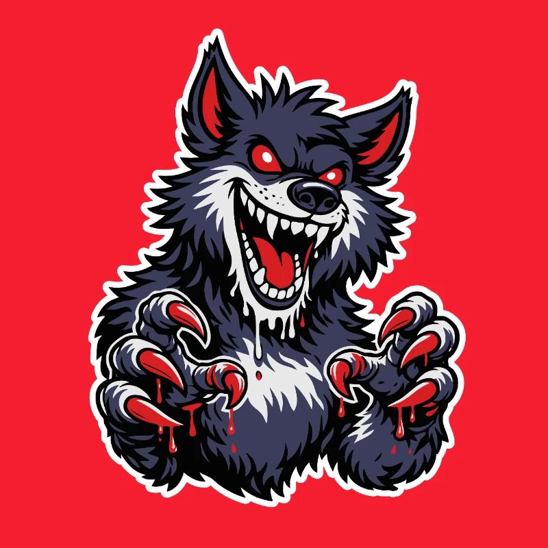 Werewolf with red claws