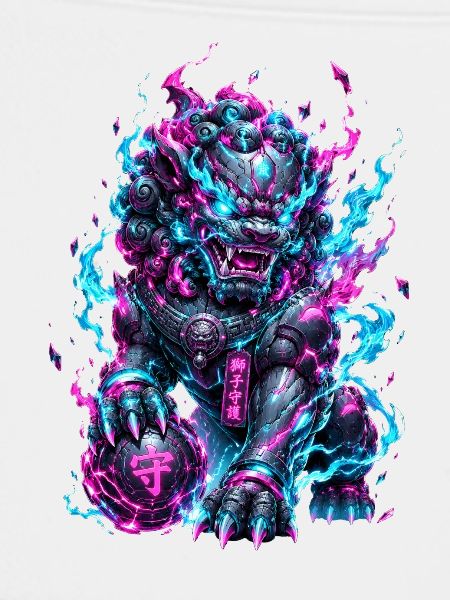 Neon Cyber Foo Dog Wächter