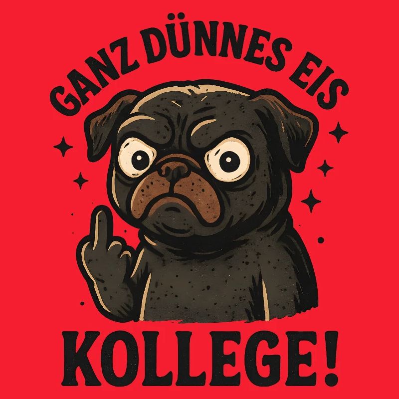 Very thin colleague pug dog