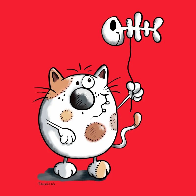 Chat avec un ballon de poisson