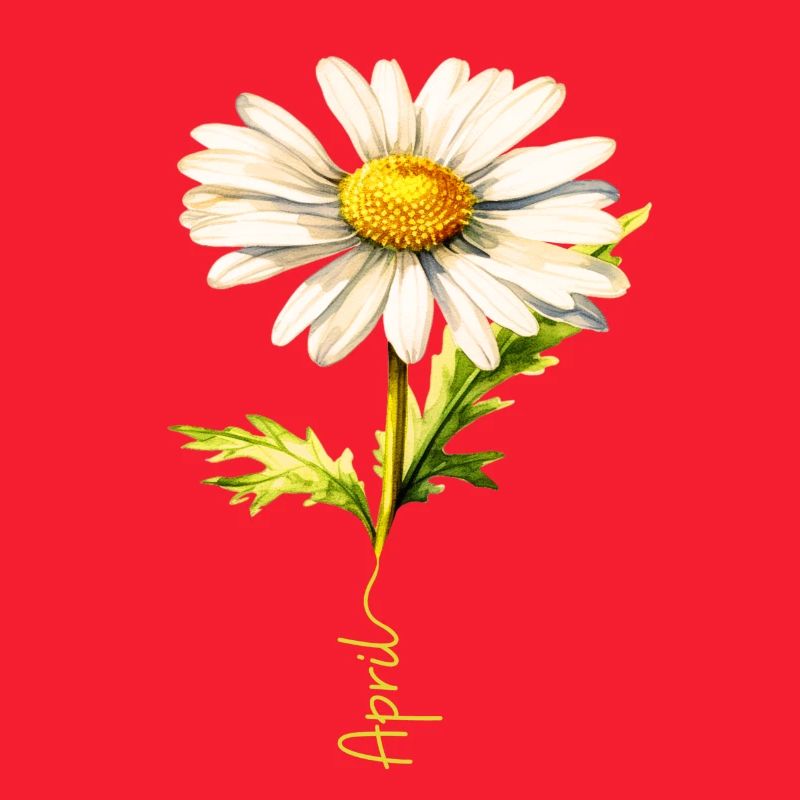 Spring Daisy with April Lettering