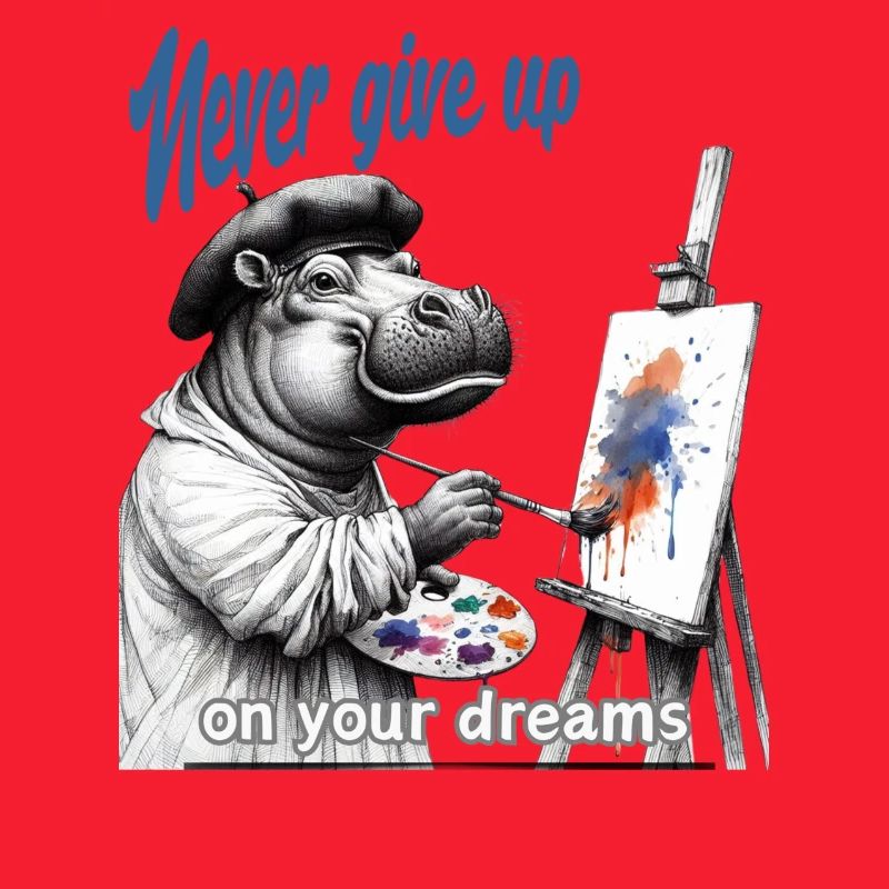 Never give up Painter Hippo