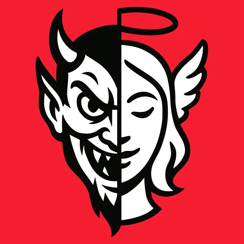 Split Face Dämon Engel