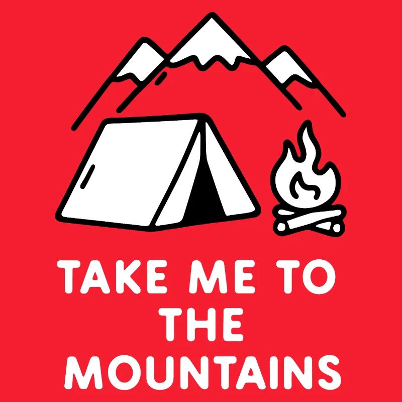 Mountain camping fire evening