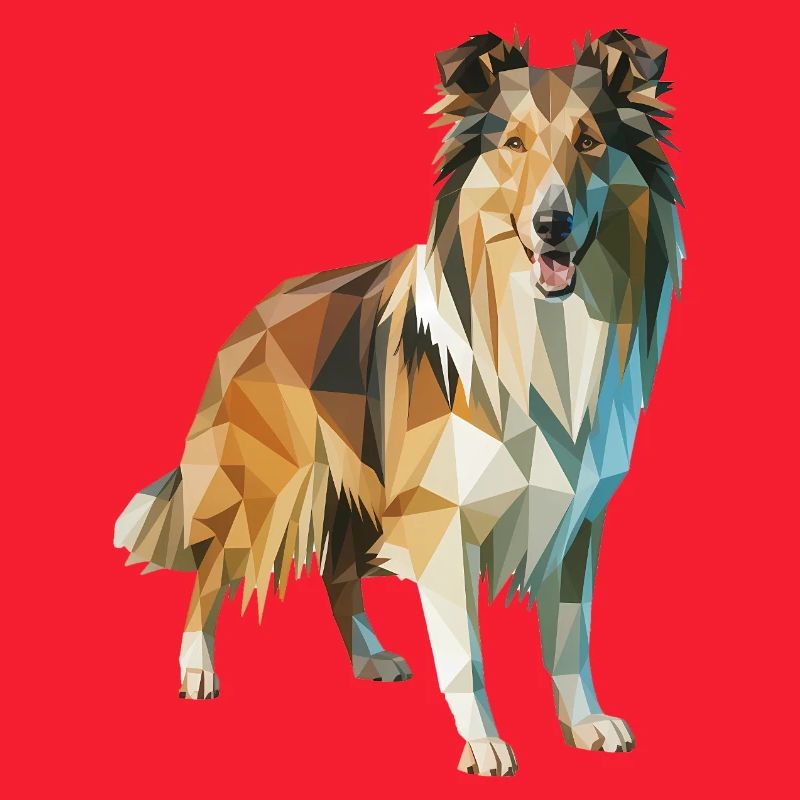Border Collie - Cool Low Poly  Logo