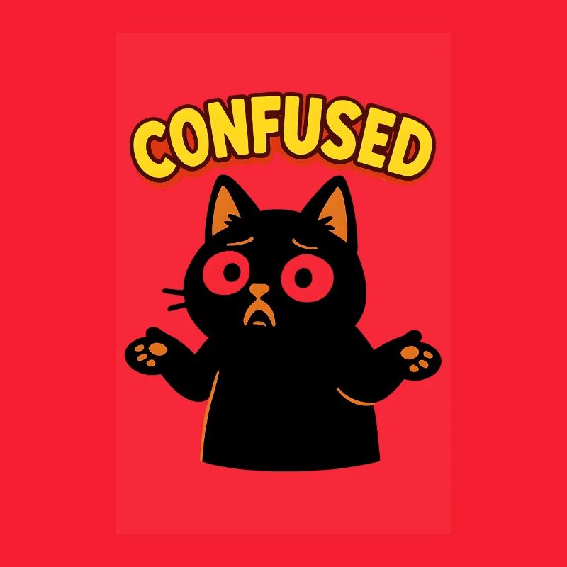 Confused Cat: Disoriented Comic Illustration