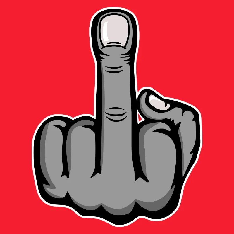 Mittelfinger Stinkefinger Design Grau