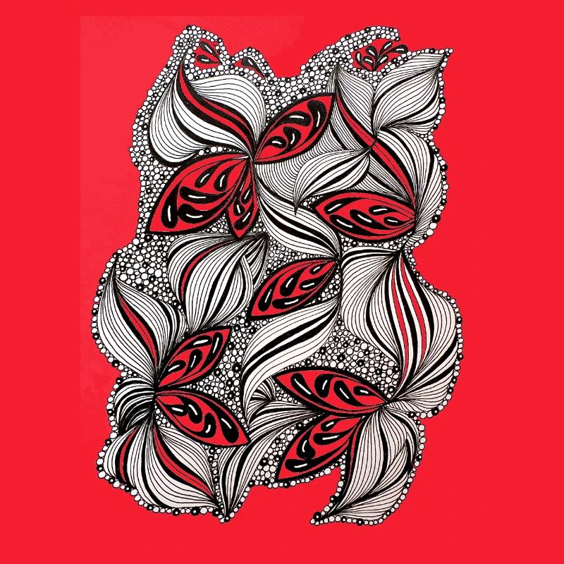 Black and white leaf pattern