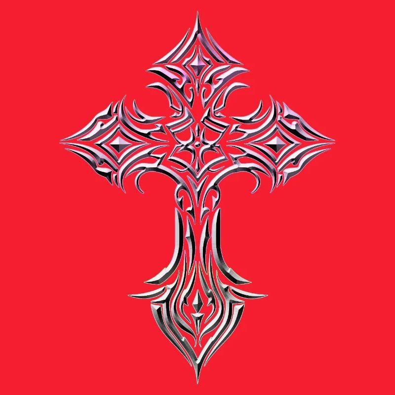 Irisierende Kreuz-Glyphe
