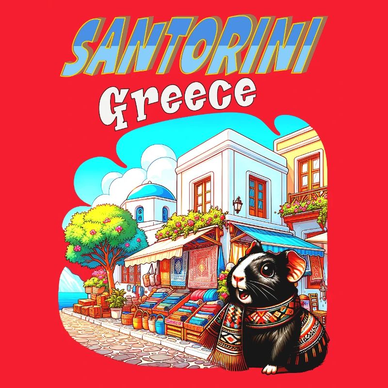 Aventures de cochons d’Inde à Santorin, Grèce