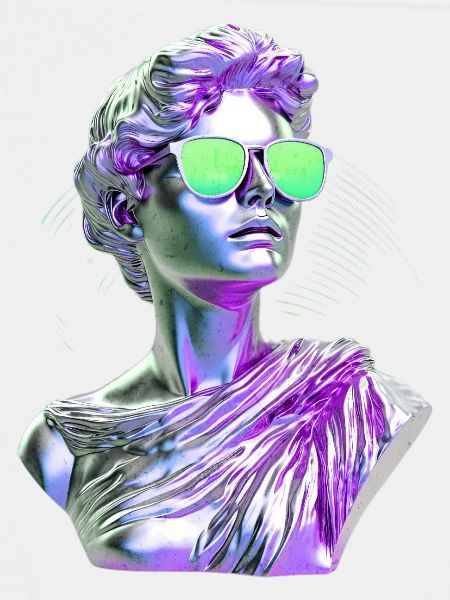 Vaporwave Statue Neonbrille