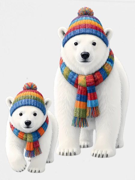 Regenbogenbär mit Schal