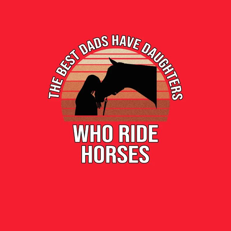 Väter und Töchter, die Pferde reiten