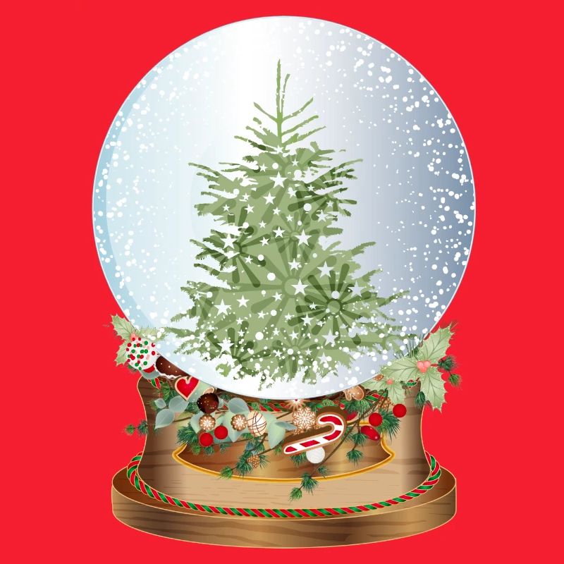 schöne nostalgische Schneekugel mit Weihnachtsbaum