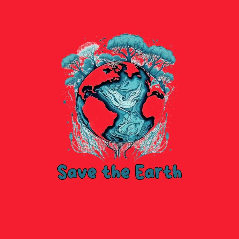 Earth Guardian: Teal Globe and Trees