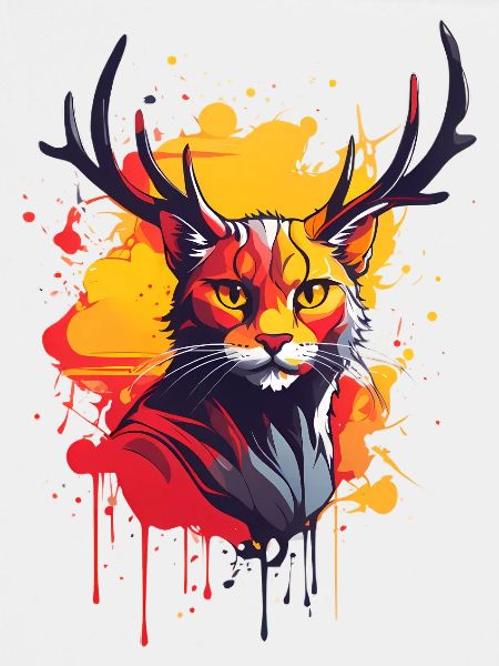 Katze mit Geweih
