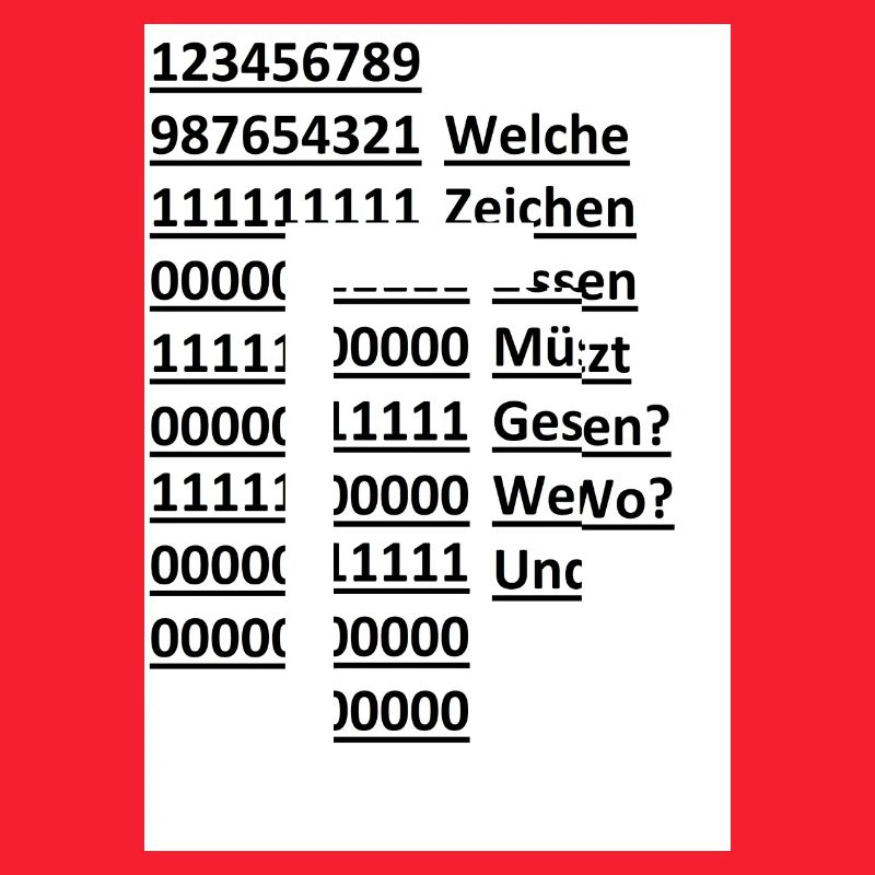 Zahlen Text Glitch