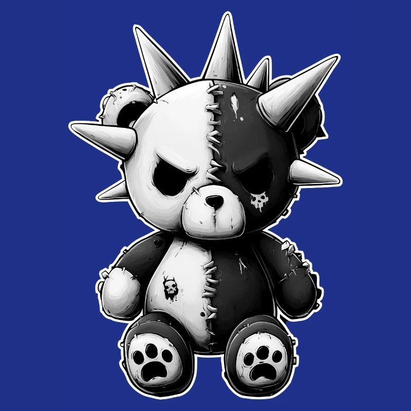 Split Skull Plush Bear Punk