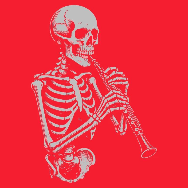 Skeleton Playing oboe