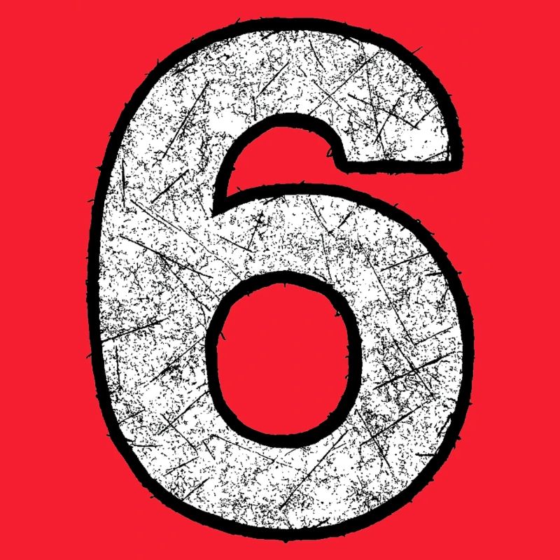 Six digits with scratch texture