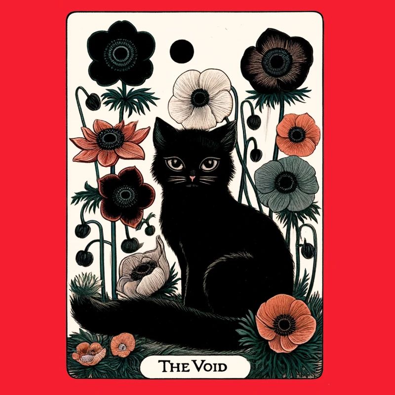 Void Cat in Bloom Tarot