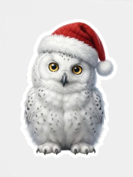 Weise Schnee Eule in Weihnachtsstimmung