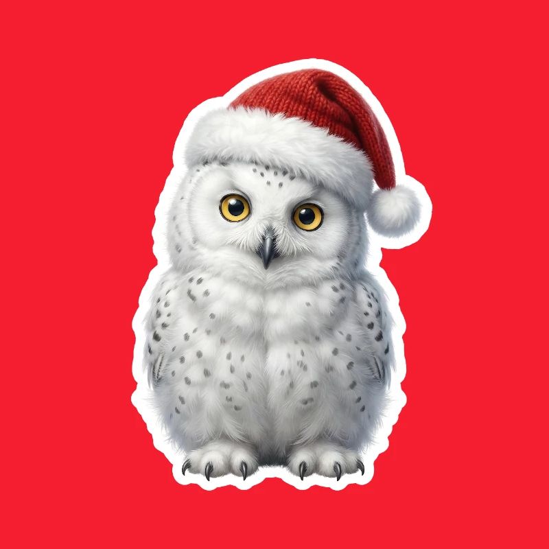 Weise Schnee Eule in Weihnachtsstimmung