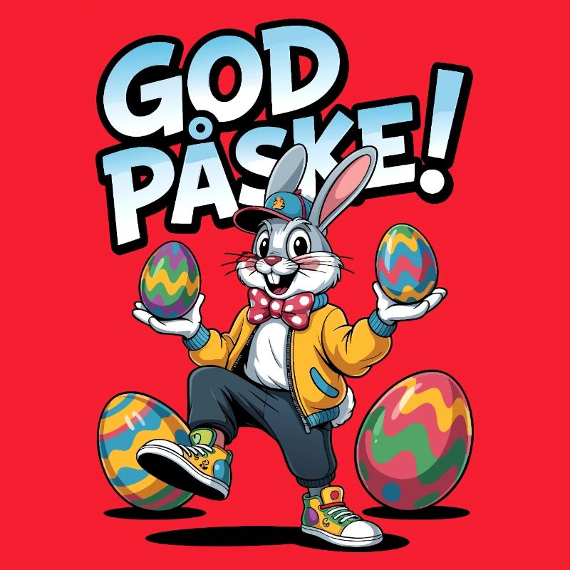 Osterhase mit bunten Eiern