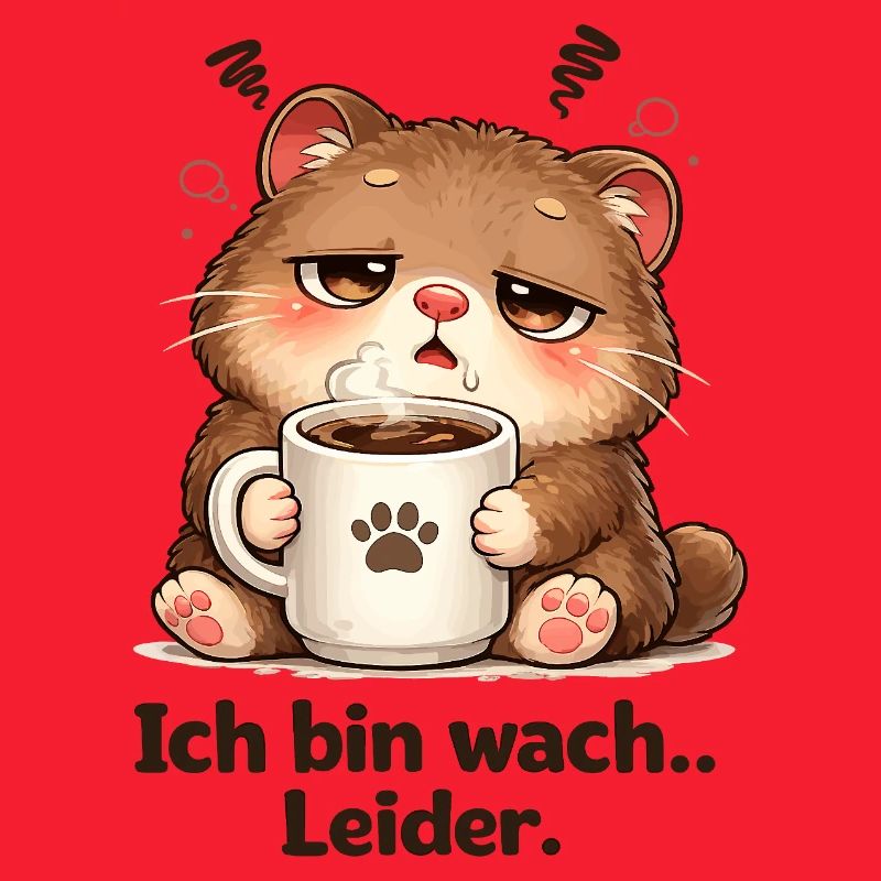 Kuschelkätzchen Kaffee Müde