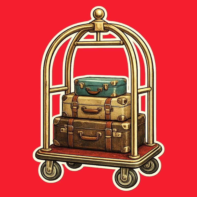 Vintage Box Trolley Travel Stack