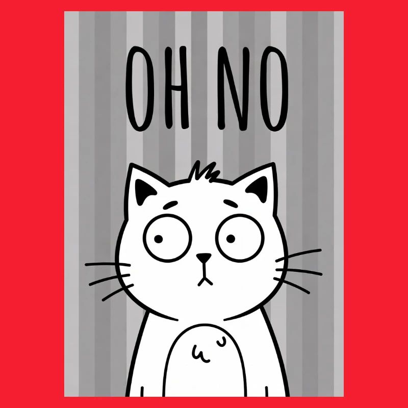 Oh No Cat with Stripe Background