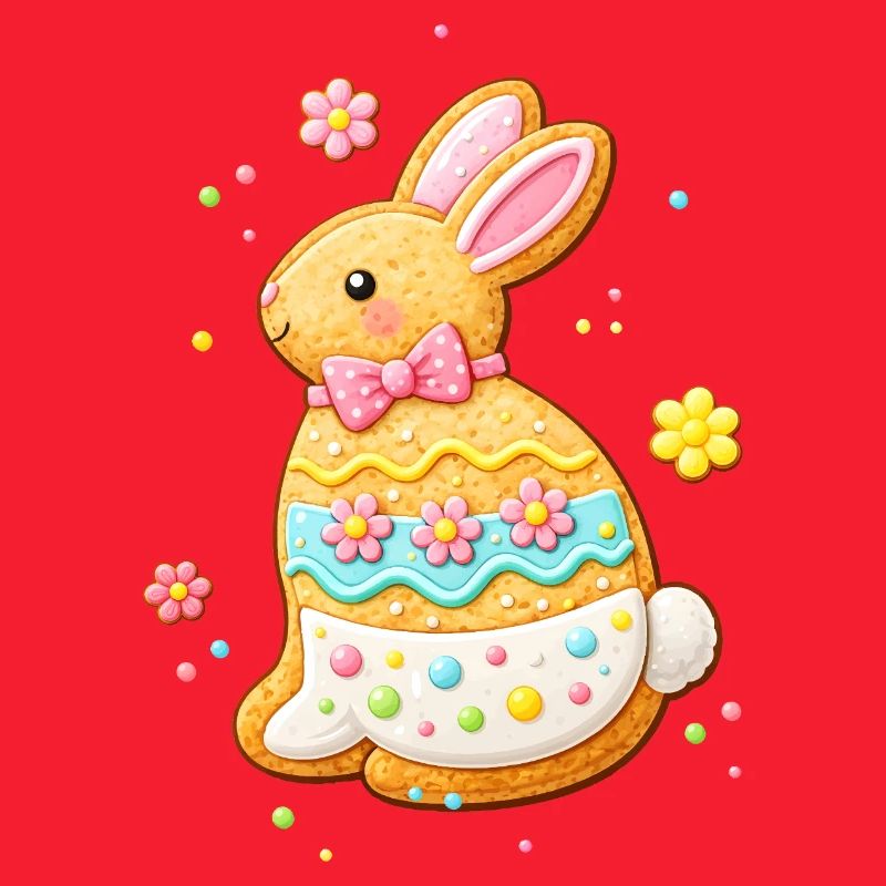 Cute bunny as a decorated cookie
