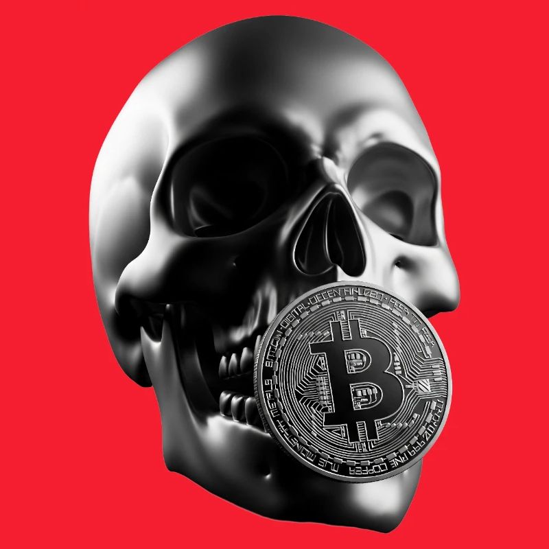 Bitcoin Skull Totenkopf Krypto Design