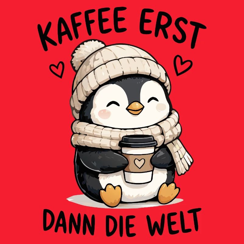 Kaffee zuerst Pinguin