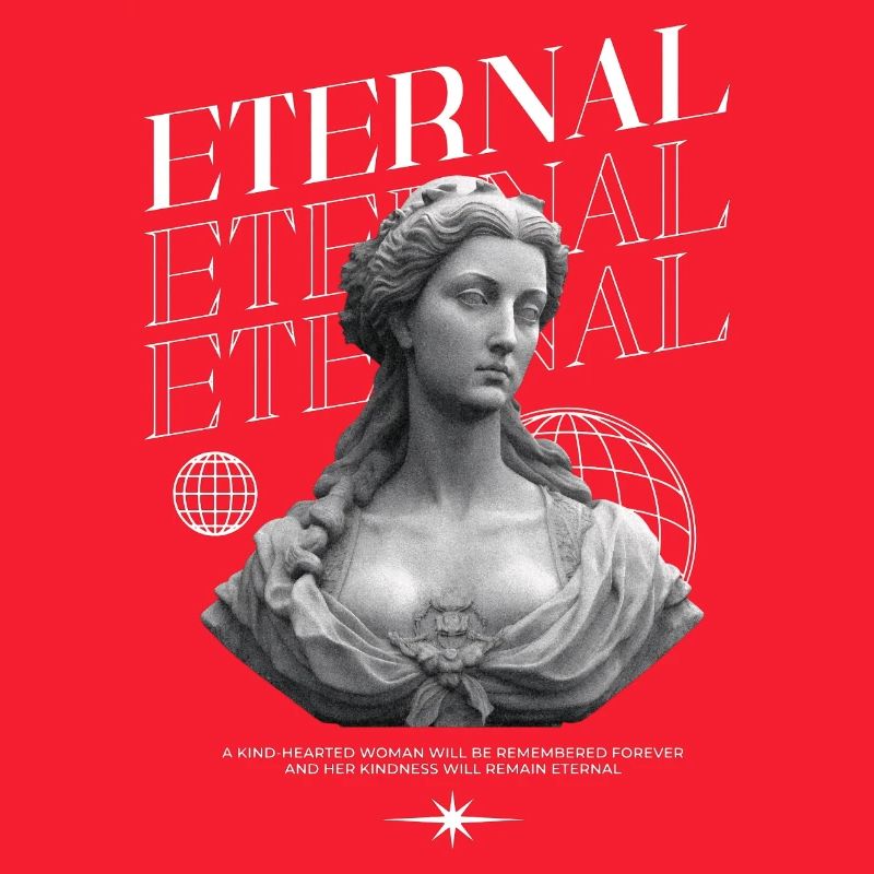 Eternal Goodness: Statue, Globe Collage