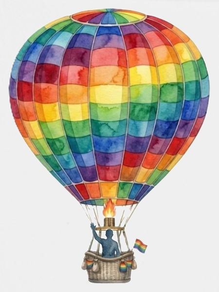 Regenbogen-Heißluftballon