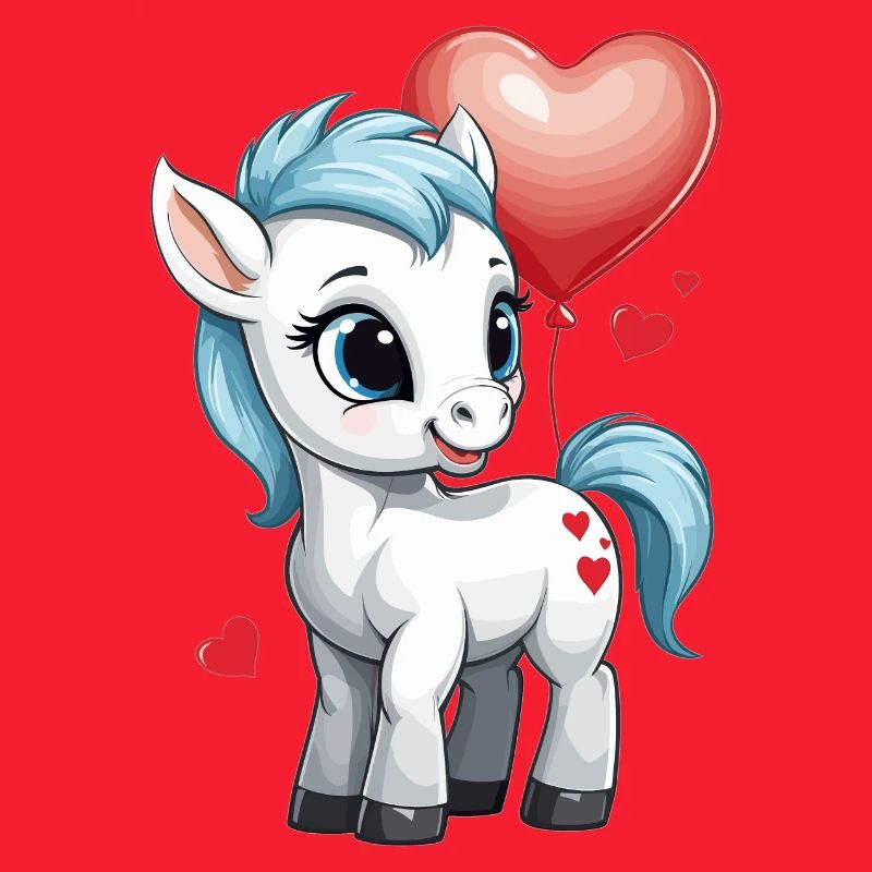 Süßes Pony mit Herz