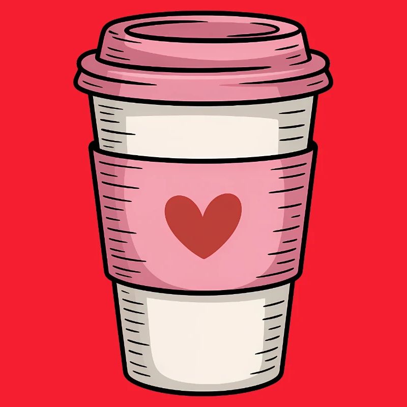 Rosa Kaffeetasse mit Herz