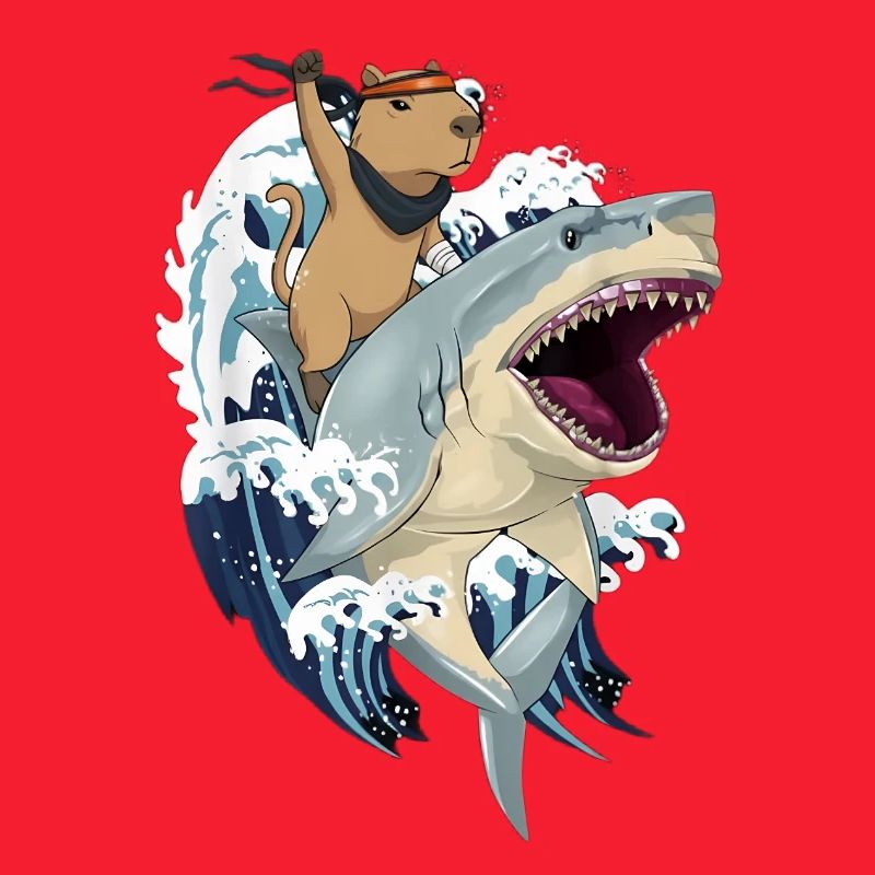 Capybara auf Hai