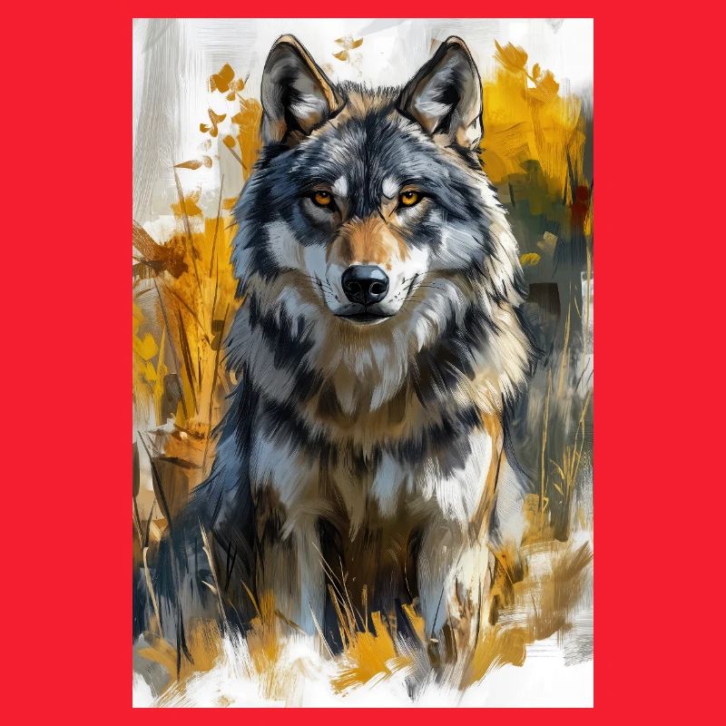 Illustration eines Wolfes