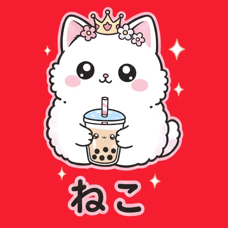 Katzenkönigin mit Bubble Tea