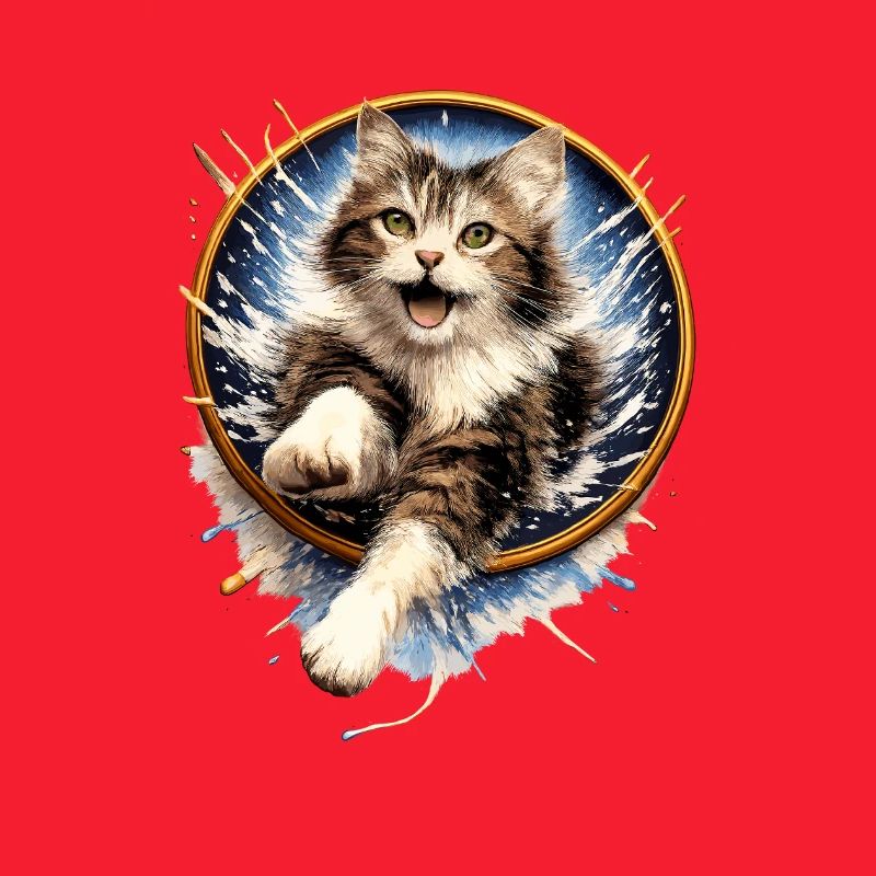 Saut de l’anneau pour chat dans un éclaboussure d’eau