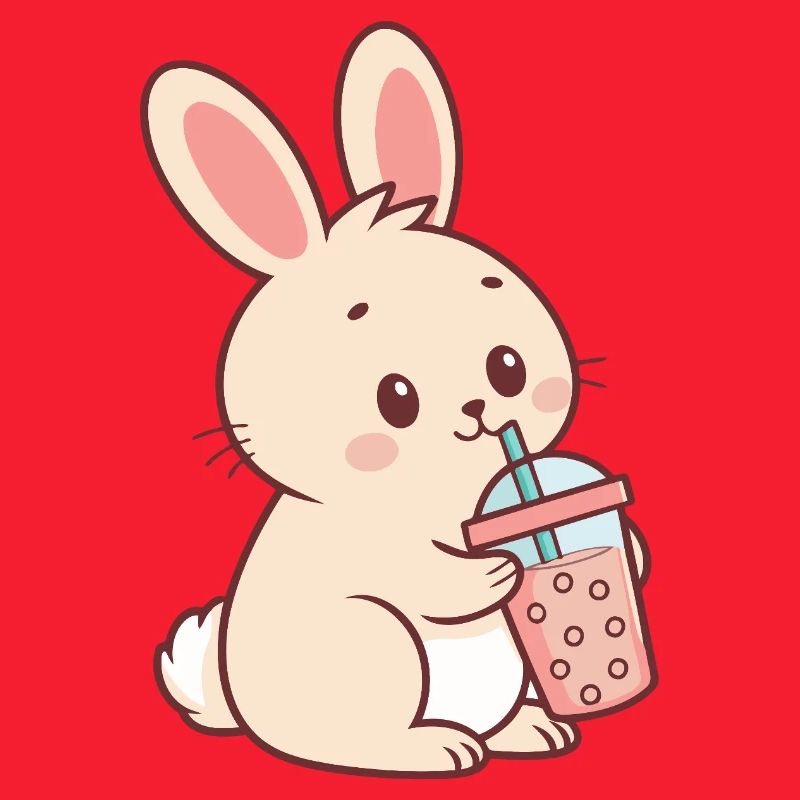 Pastel Bubble Tea Bunny