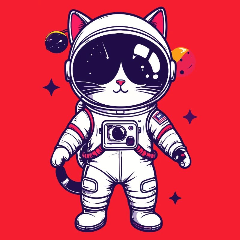 Motif du chat de l’espace en costume d’astronaute