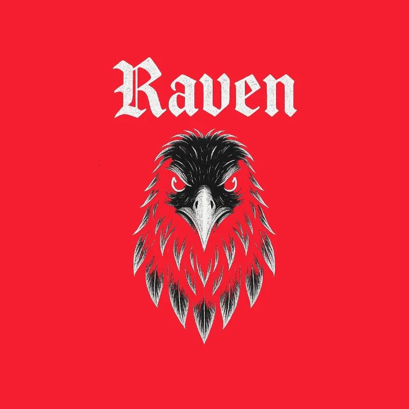 Raven Gothic Kopf Illustration Geschenkidee