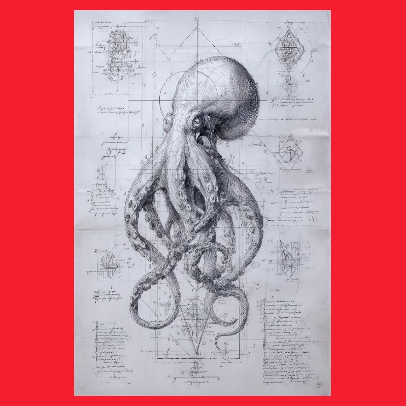 Octopus Blueprint Sketch