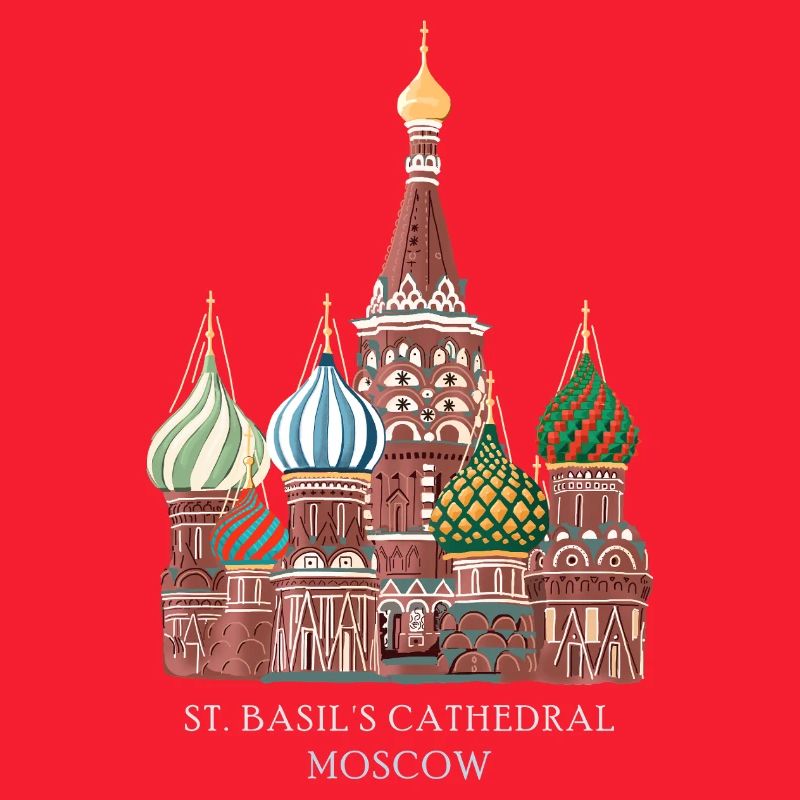 Moscow, Hand-drawn St. Basil's Cathedral