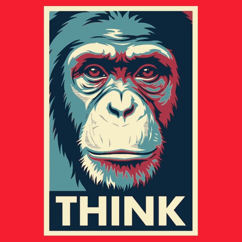 Affiche pop art Monkey Thinking
